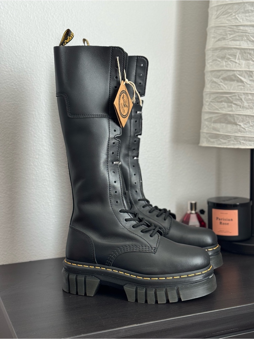 ✨ Dr. Martens Audrick 20-Eye Leather Knee High Platform Boots  NWOB✨